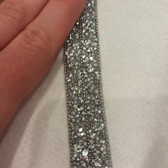 Zara White Puff Sleeve Crew Neck Sweatshirt - Picture 3 of 3